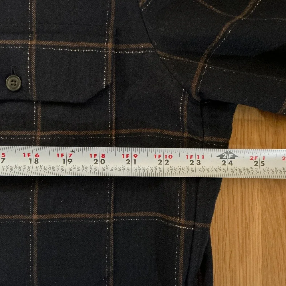 Vince‎ Mens XL Windowpane Wool-Blend Shirt Jacket Shacket Navy Blue/Brown Italy